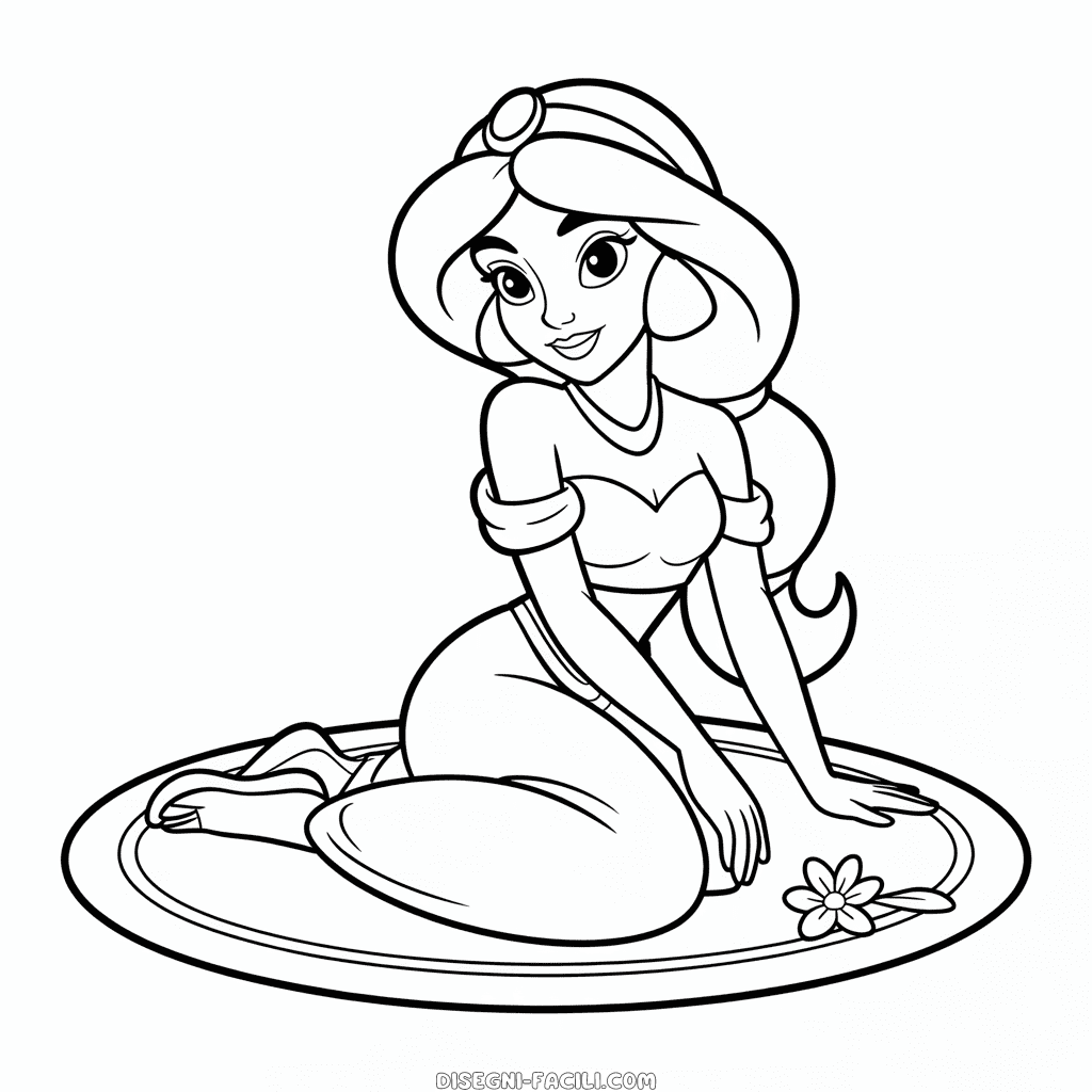 Disegno Facile di Principessa Jasmine