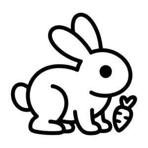 Disegno Facile di Profilo di un coniglio