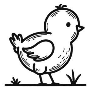 Disegno Facile di Pulcino Animale