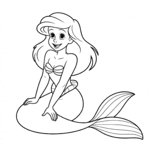 Disegno Facile di Sagoma di Ariel