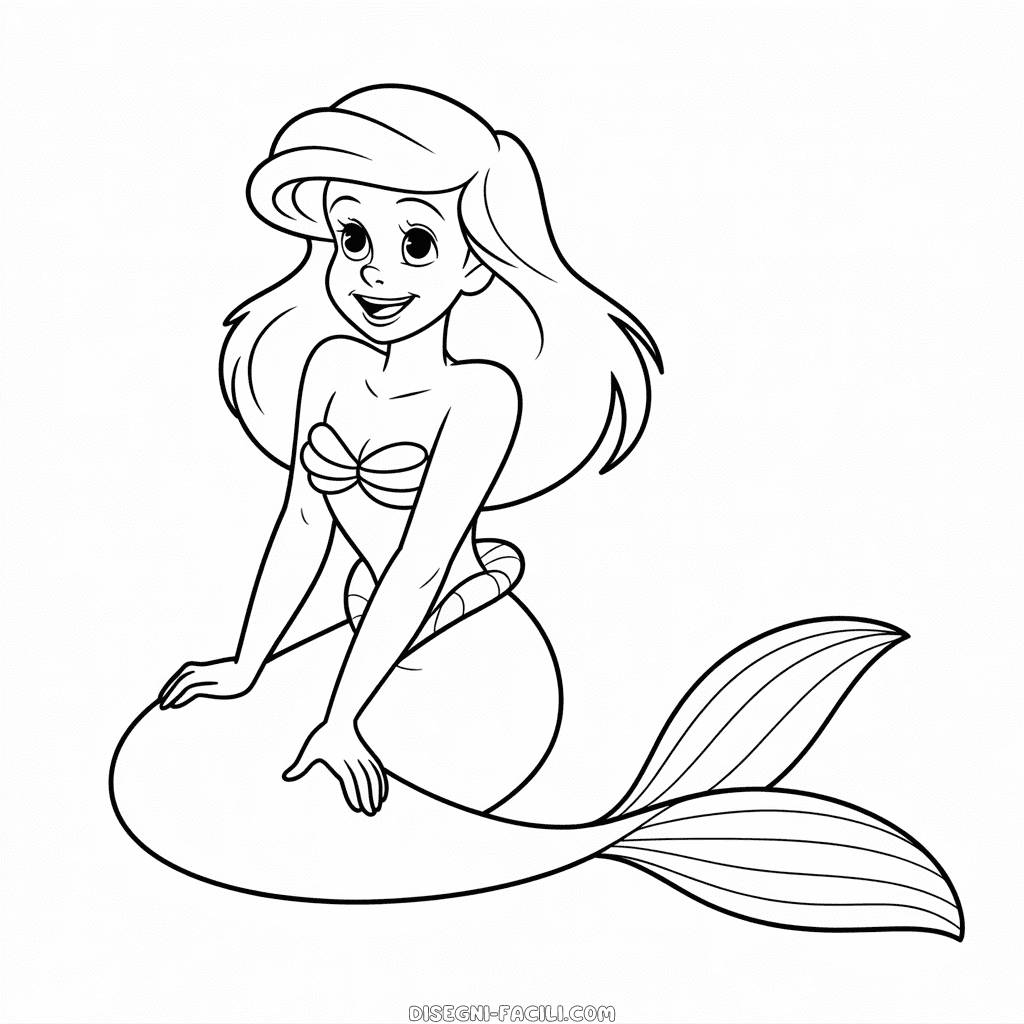Disegno Facile di Sagoma di Ariel