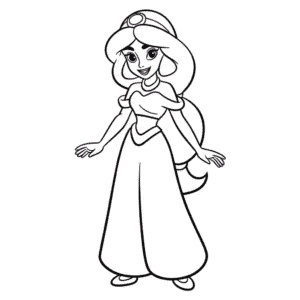 Disegno Facile di Semplice Principessa Jasmine