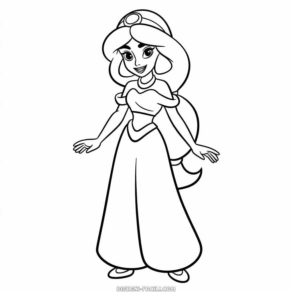 Disegno Facile di Semplice Principessa Jasmine
