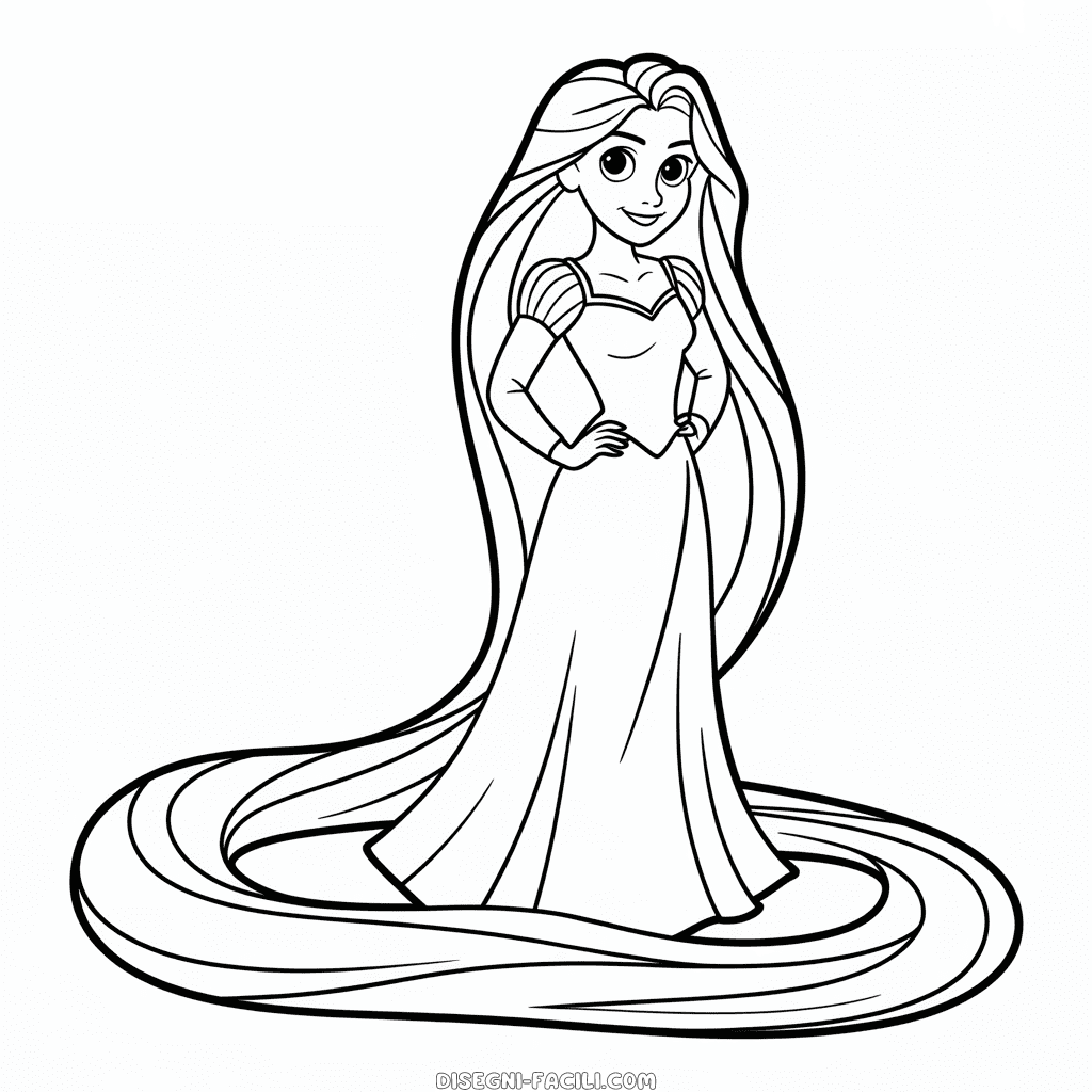 Disegno Facile di Sintesi di Rapunzel