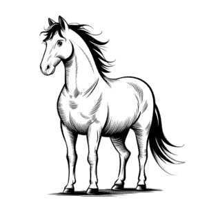 Disegno Facile di Stile Matita Cavallo