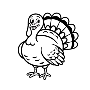 Disegno Facile di Tacchino carino