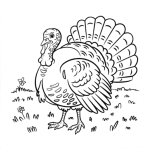 Disegno Facile di Tacchino libero
