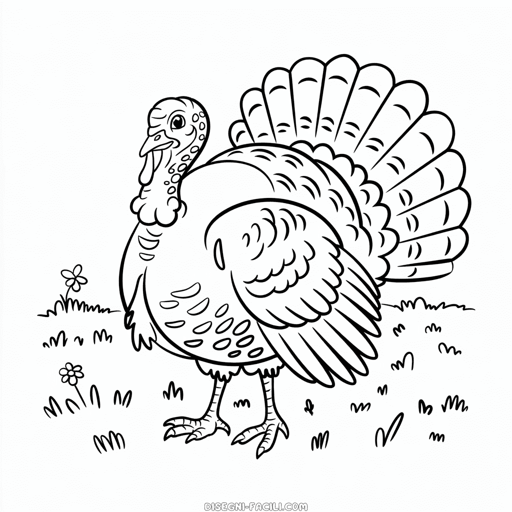 Disegno Facile di Tacchino libero