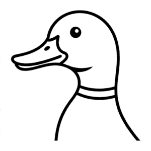 Disegno Facile di Testa di anatra