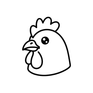 Disegno Facile di Testa di Gallina