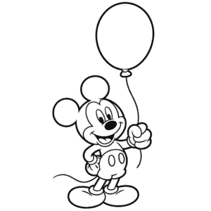 Disegno Facile di Topolino con Palloncino