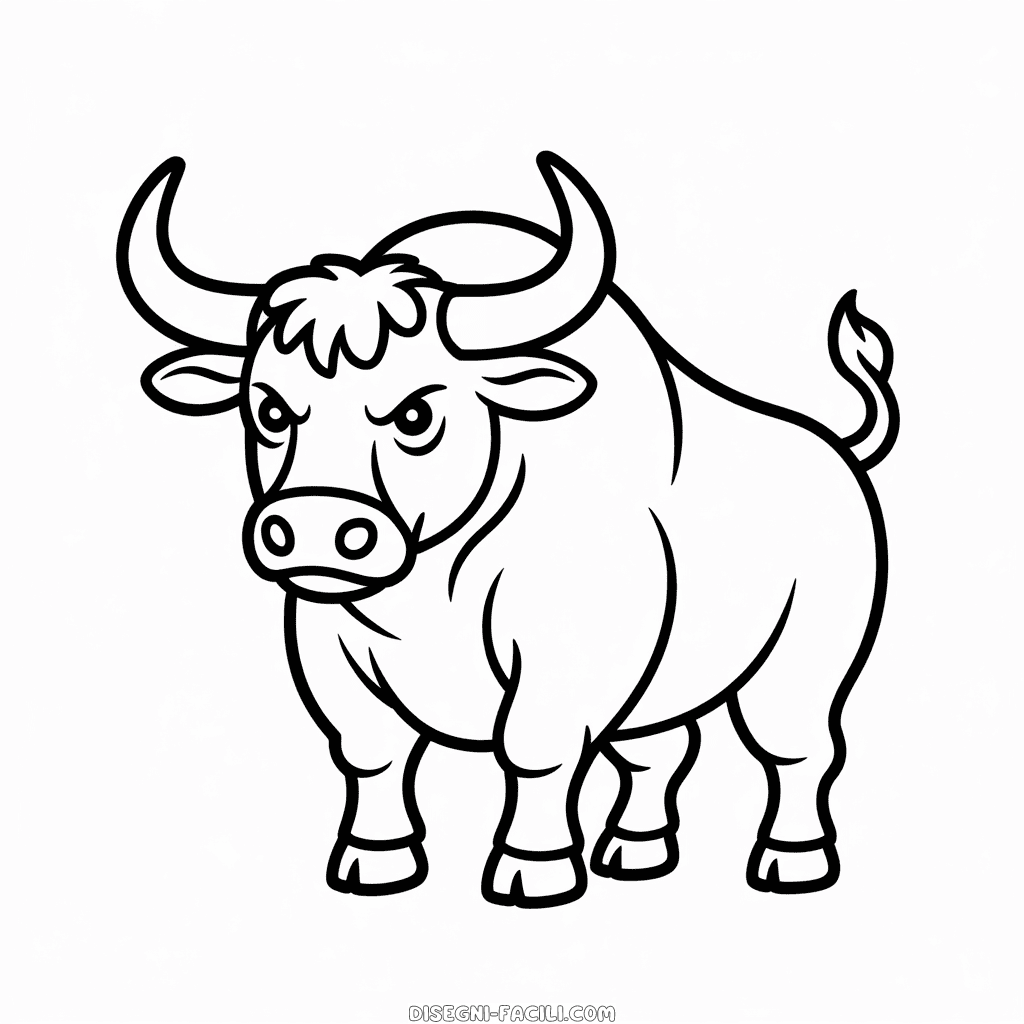 Disegno Facile di Toro arrabbiato