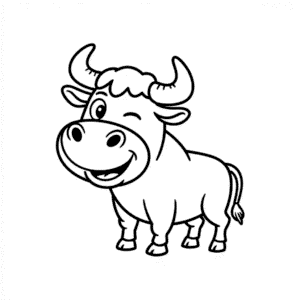 Disegno Facile di Toro divertente