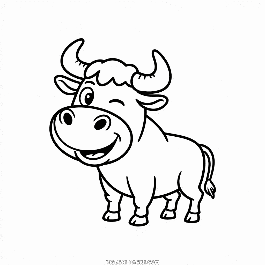 Disegno Facile di Toro divertente