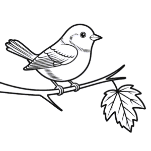 Disegno Facile di Uccello Autunnale