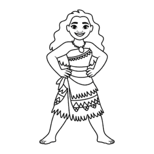 Disegno Facile di Vaiana a Corpo Intero