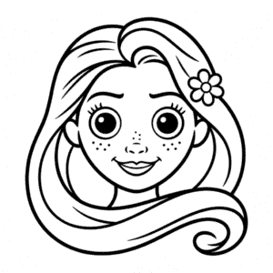 Disegno Facile di Volto di Rapunzel