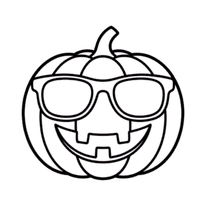 Disegno Facile di Zucca di Halloween alla Moda