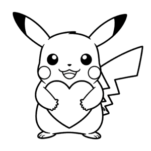 Disegno Facile di Amore per Pikachu