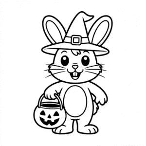 Disegno Facile di Animale Carino di Halloween