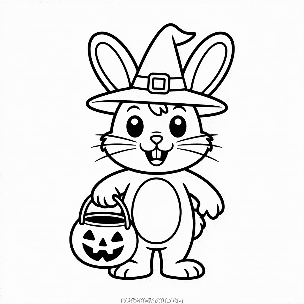 Disegno Facile di Animale Carino di Halloween