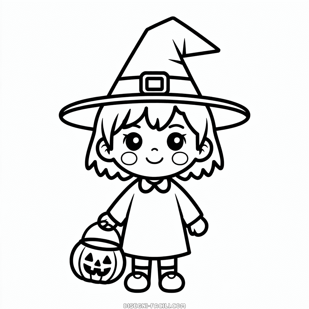 Disegno Facile di Anime Carino Halloween