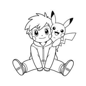 Disegno Facile di Ash Ketchum con Pikachu Pokémon