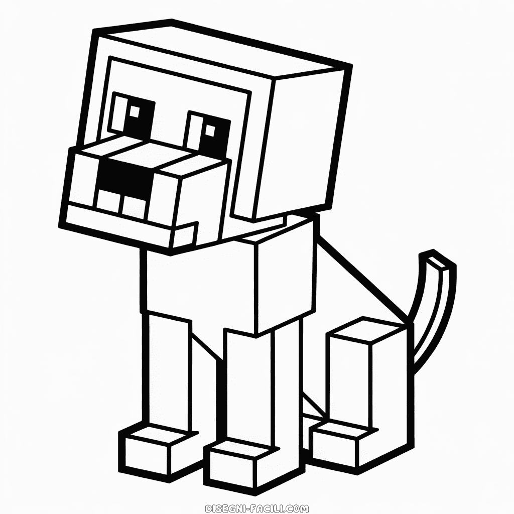Disegno Facile di Cane Minecraft
