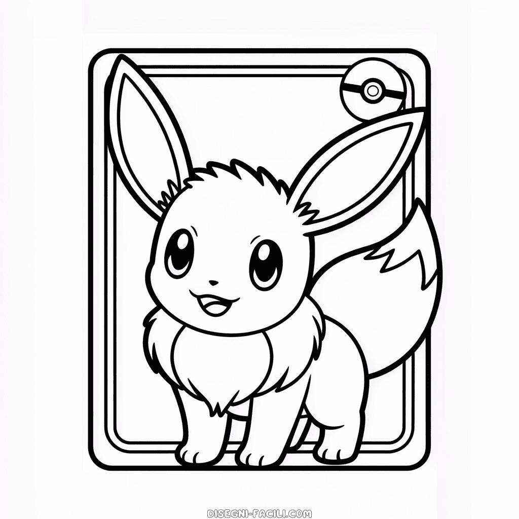 Disegno Facile di Carta Pokémon di Eevee