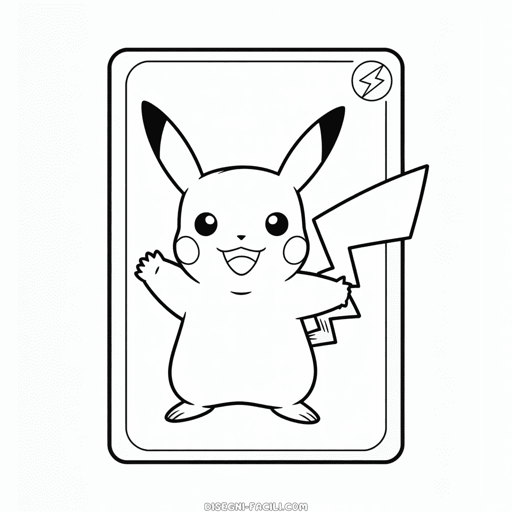 Disegno Facile di Carta Pokémon di Pikachu
