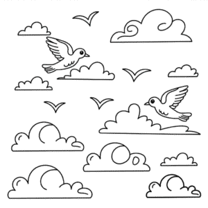 Disegno Facile di Cielo d'Autunno