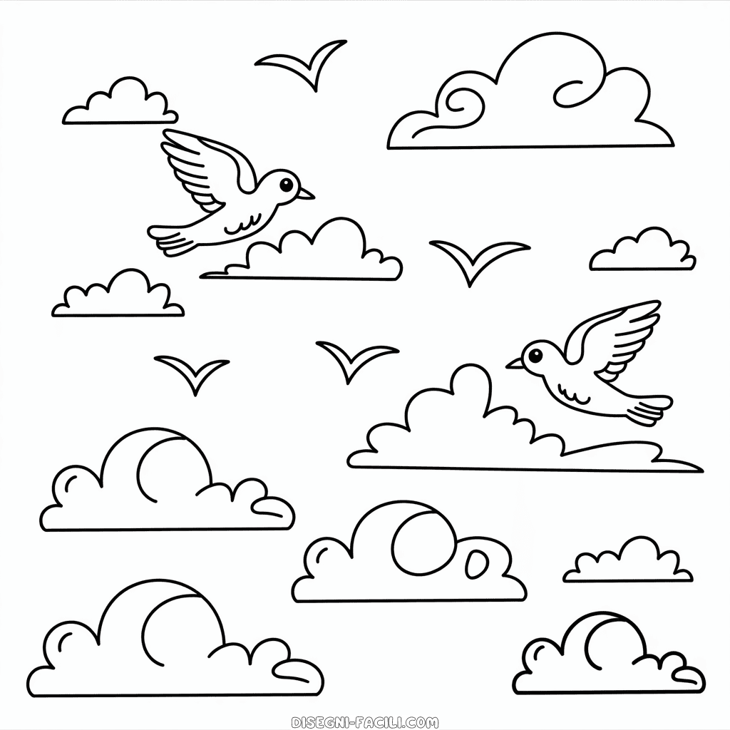 Disegno Facile di Cielo d'Autunno