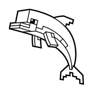 Disegno Facile di Delfino di Minecraft