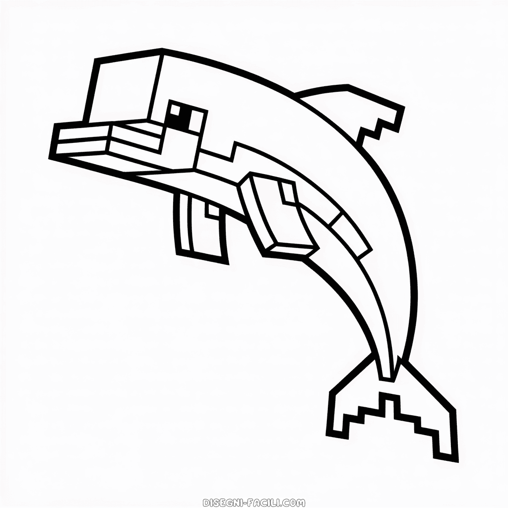 Disegno Facile di Delfino di Minecraft