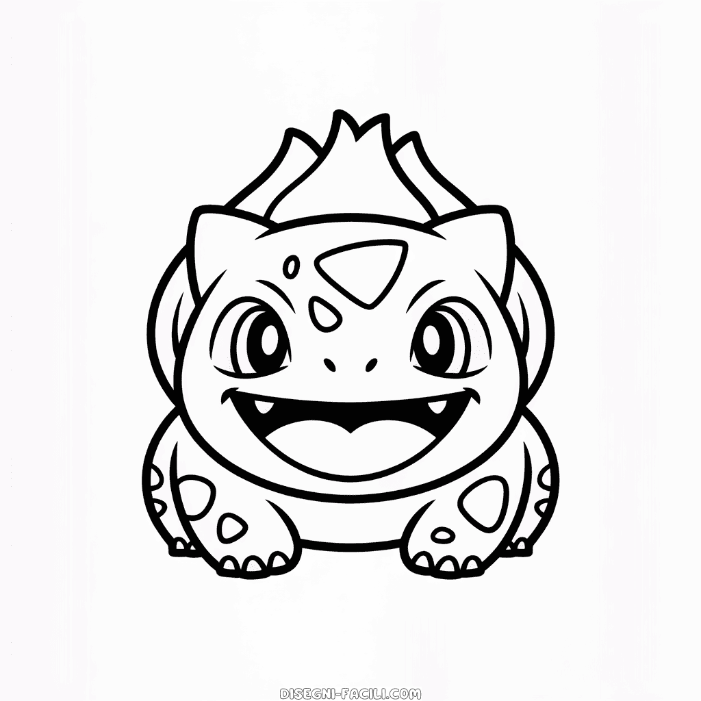 Disegno Facile di Faccia del Pokémon Bulbasaur