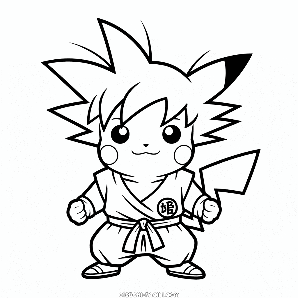 Disegno Facile di Goku Pikachu