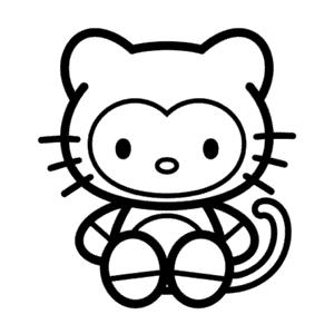 Disegno Facile di Hello Kitty Scimmia