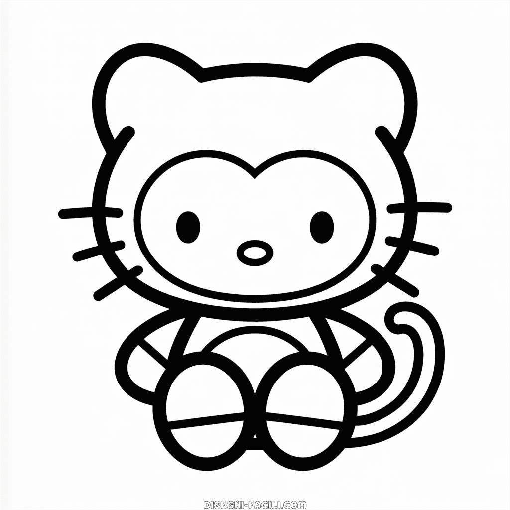 Disegno Facile di Hello Kitty Scimmia