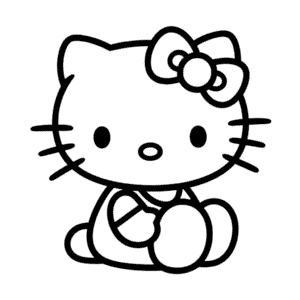 Disegno Facile di Hello Kitty Seduta