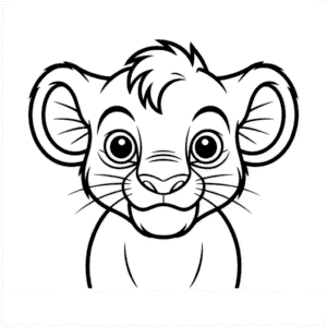 Disegno Facile di Il Re Leone Faccia