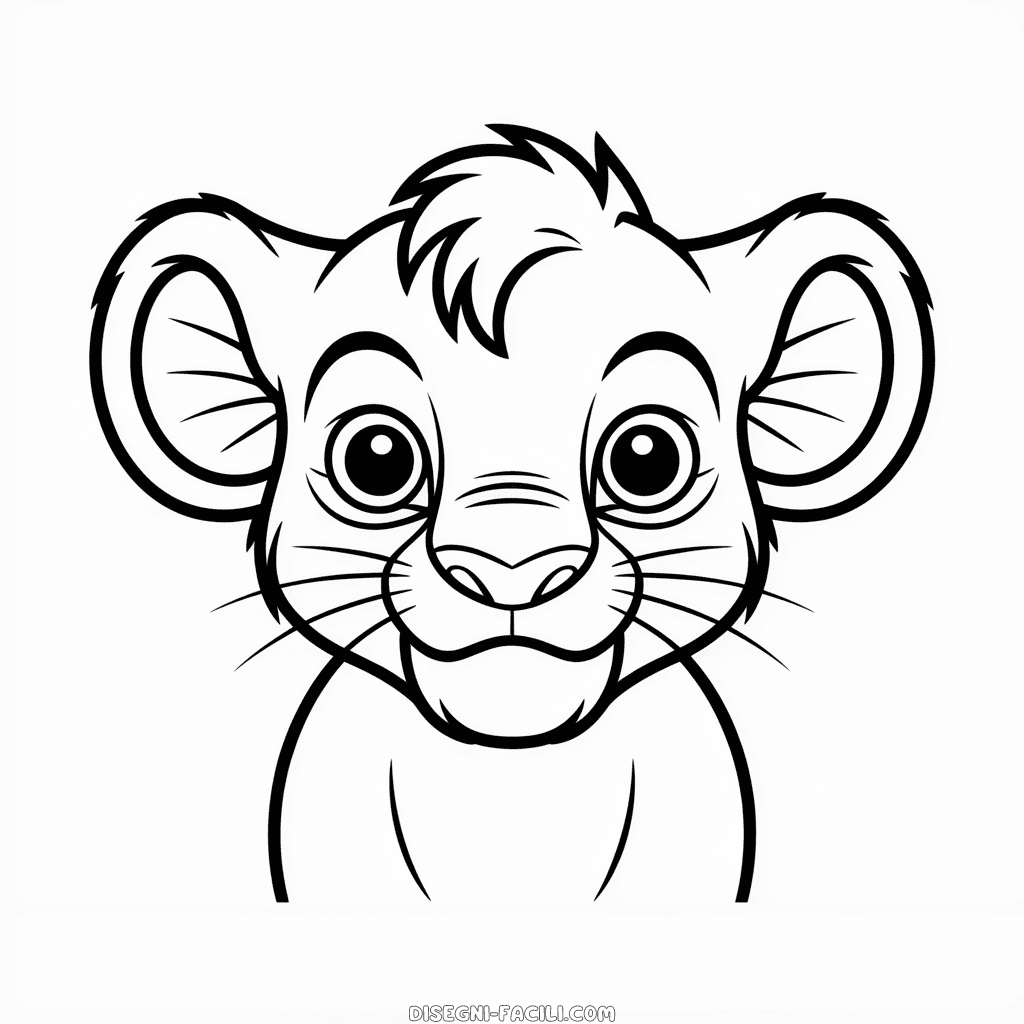 Disegno Facile di Il Re Leone Faccia