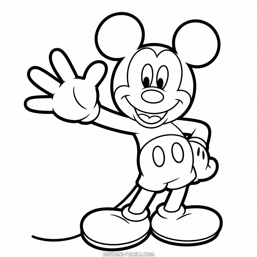 Disegno Facile di Mano di Topolino
