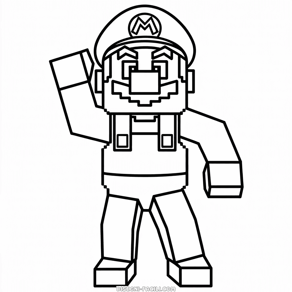 Disegno Facile di Mario Minecraft