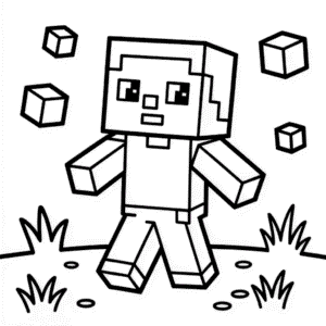 Disegno Facile di Minecraft Carino