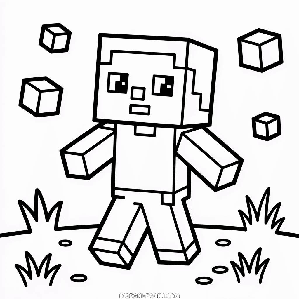 Disegno Facile di Minecraft Carino