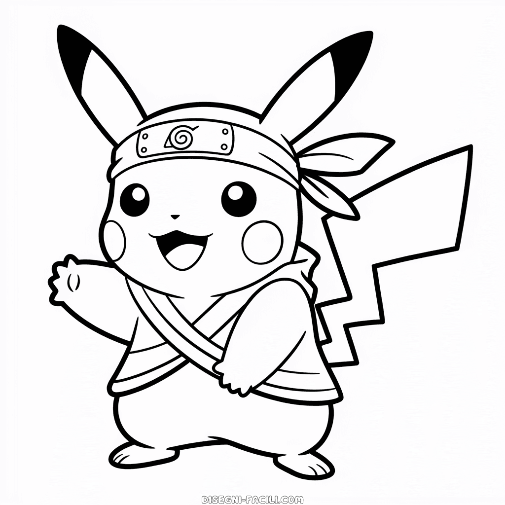 Disegno Facile di Naruto Pikachu
