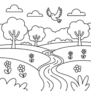 Disegno Facile di Natura in Autunno