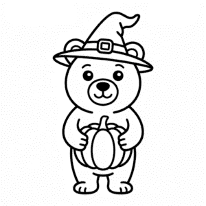 Disegno Facile di Orso Halloween