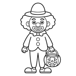 Disegno Facile di Pagliaccio di Halloween