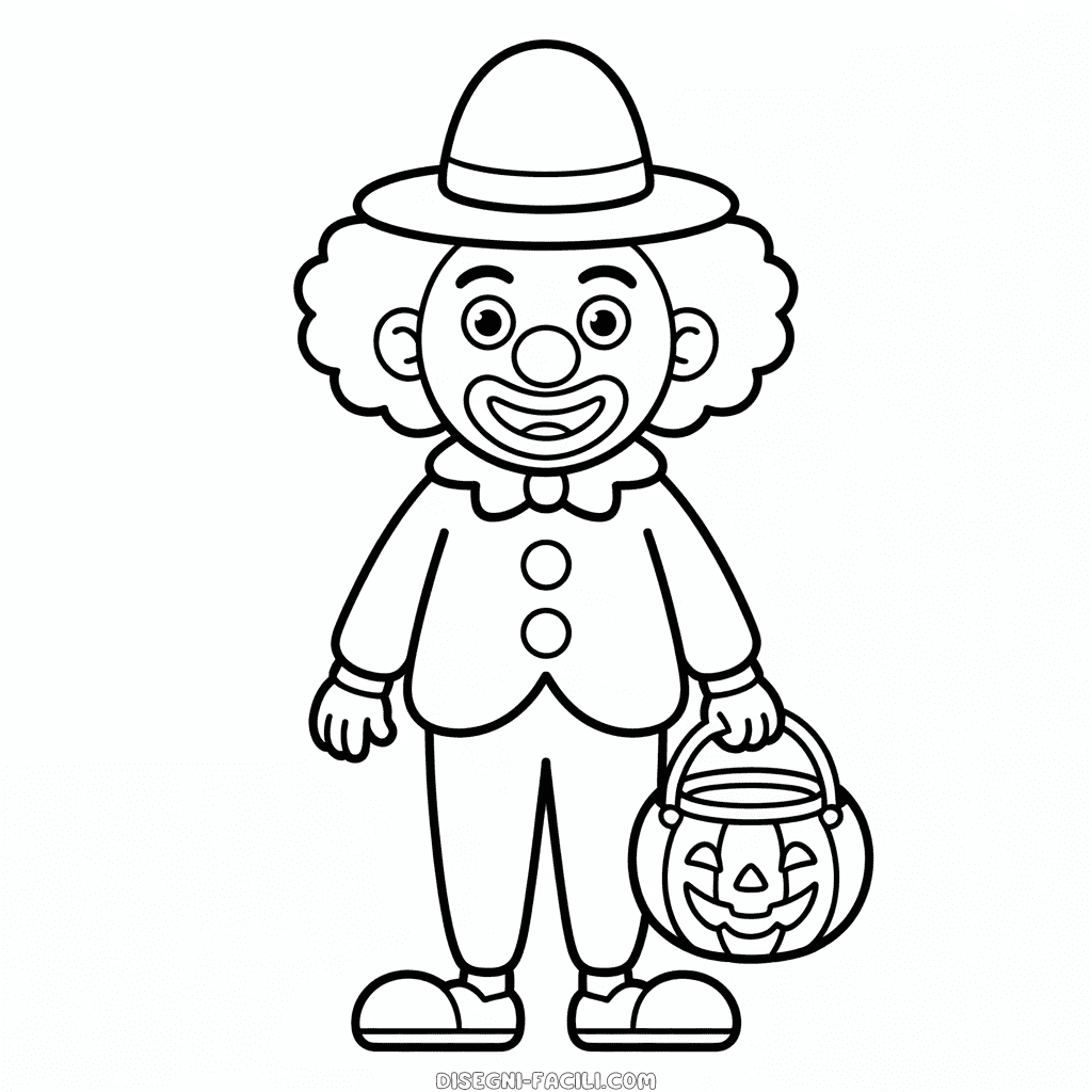 Disegno Facile di Pagliaccio di Halloween